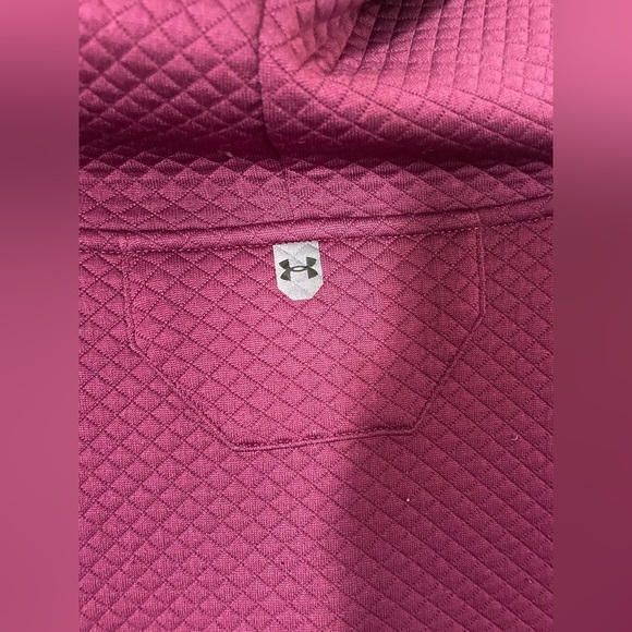 Under Armor Pullover Hoodie Burgundy/Gray Size Large High Neck Active wear - Picture 4 of 10